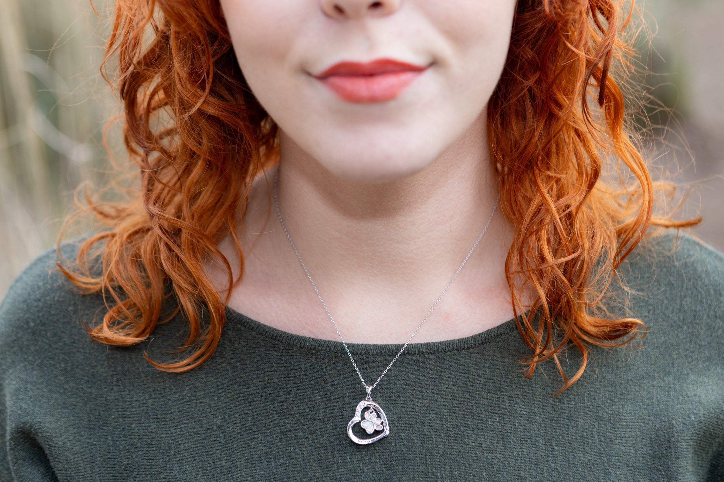 Pawprint Swivel Cremation Necklace