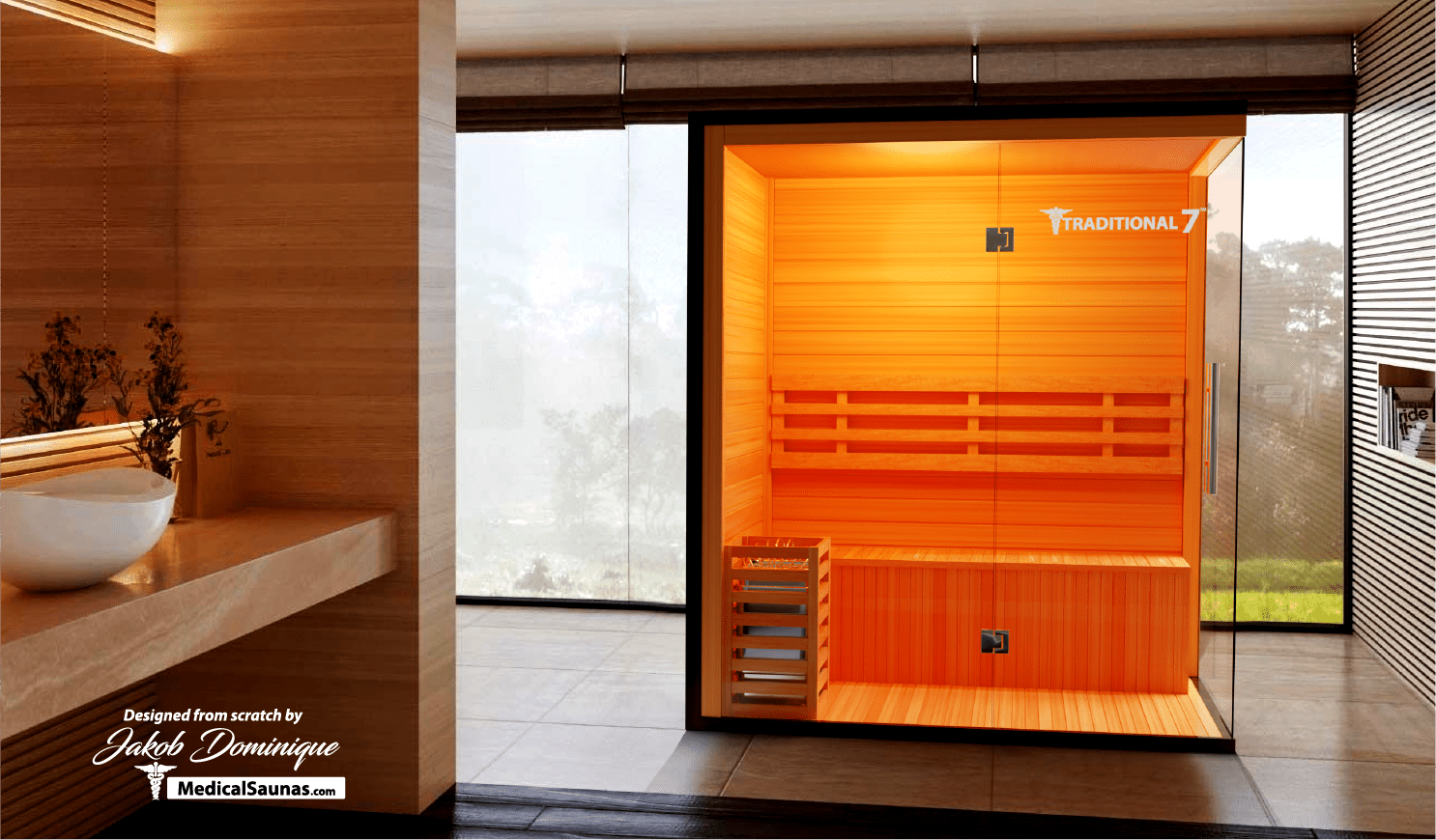3 Person Home Steam Sauna | Traditional 7™ | Saunas | Wiccan Center