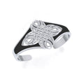 Celtic Maori Silver Bracelet With Intricate Knotwork And Traditional Maori Symbols TBA044