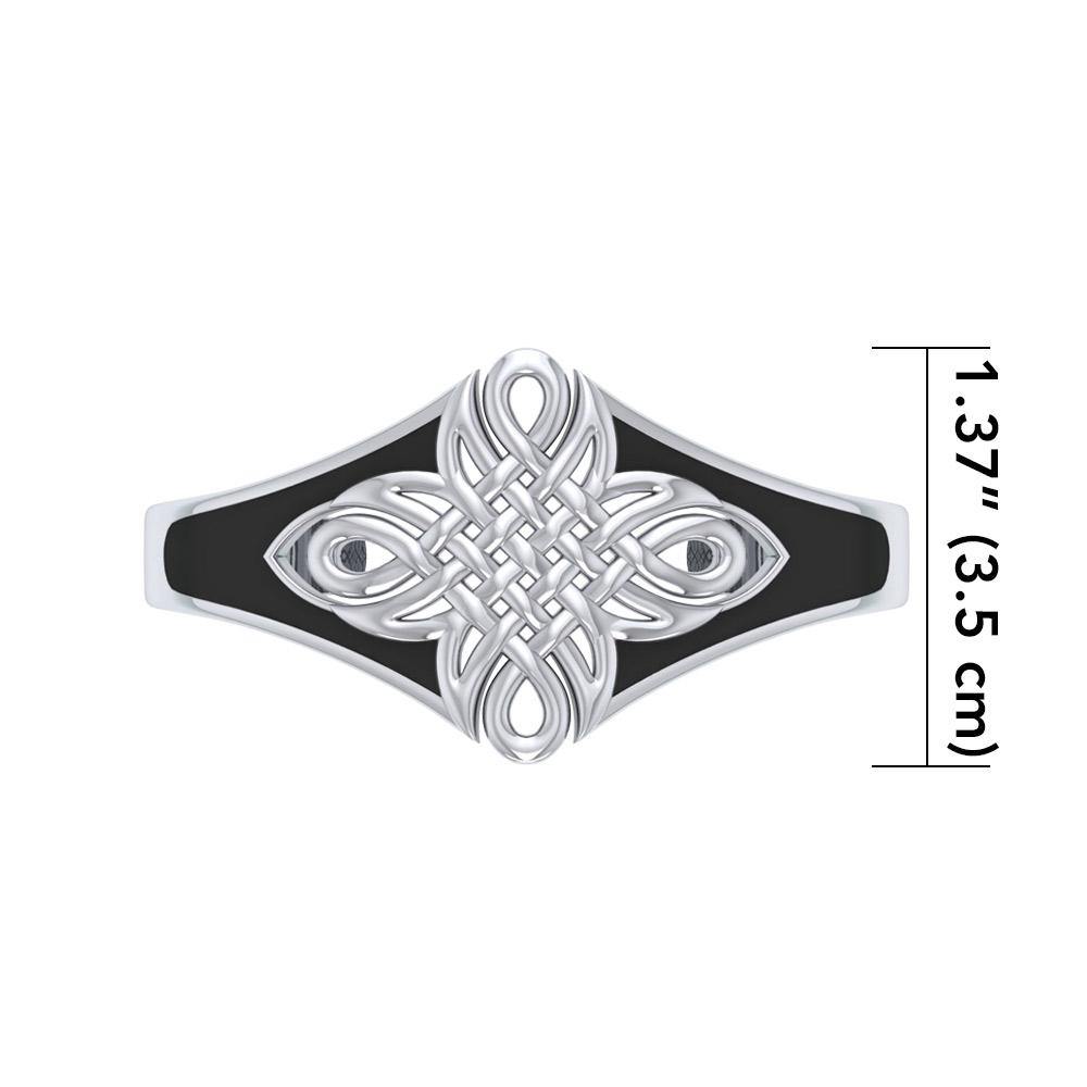 Celtic Maori Silver Bracelet With Intricate Knotwork And Traditional Maori Symbols TBA044