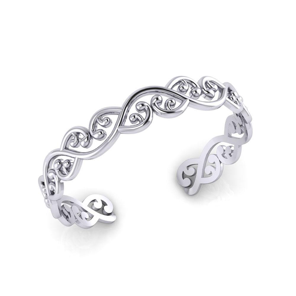 Celtic Maori Sterling Silver Bracelet TBA045 Fusion of Celtic and Aboriginal Art Jewelry Gift for Heritage Lovers
