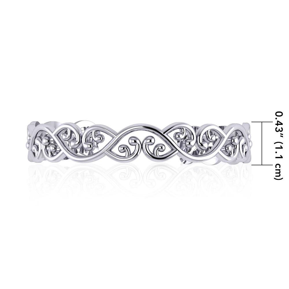 Celtic Maori Sterling Silver Bracelet TBA045 Fusion of Celtic and Aboriginal Art Jewelry Gift for Heritage Lovers