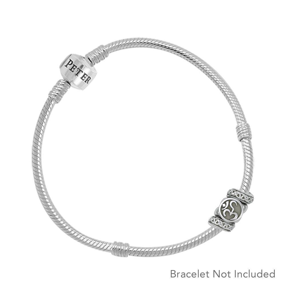 Om Symbol with Celtic Accented Silver Bead TBD364