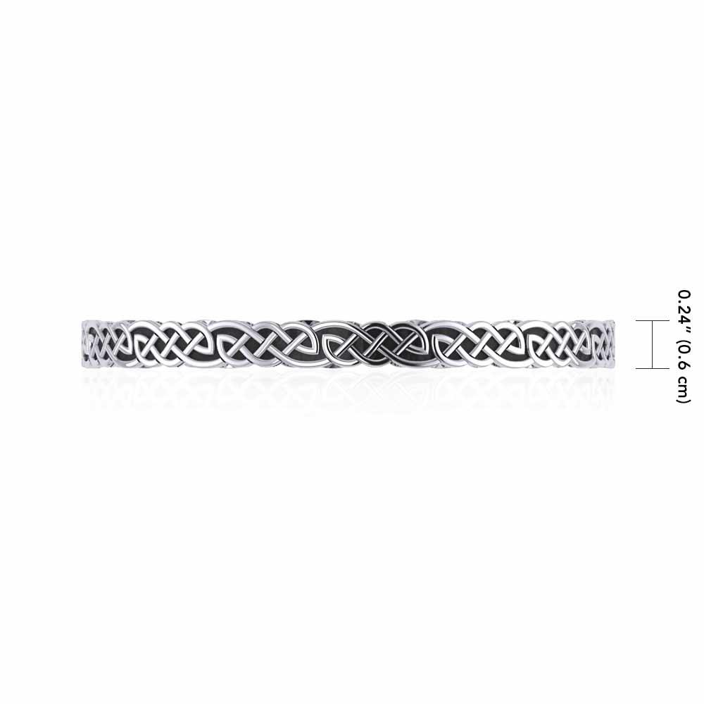 Celtic Knotwork Silver Bangle Bracelet TBG035