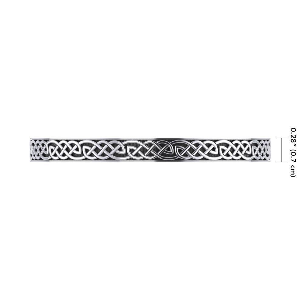 Celtic Knotwork Sterling Silver Bangle Cuff Bracelet TBG061
