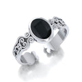 Celtic Knot Spiral Cuff Bracelet With Gemstone In Sterling Silver Jewelry TBG278