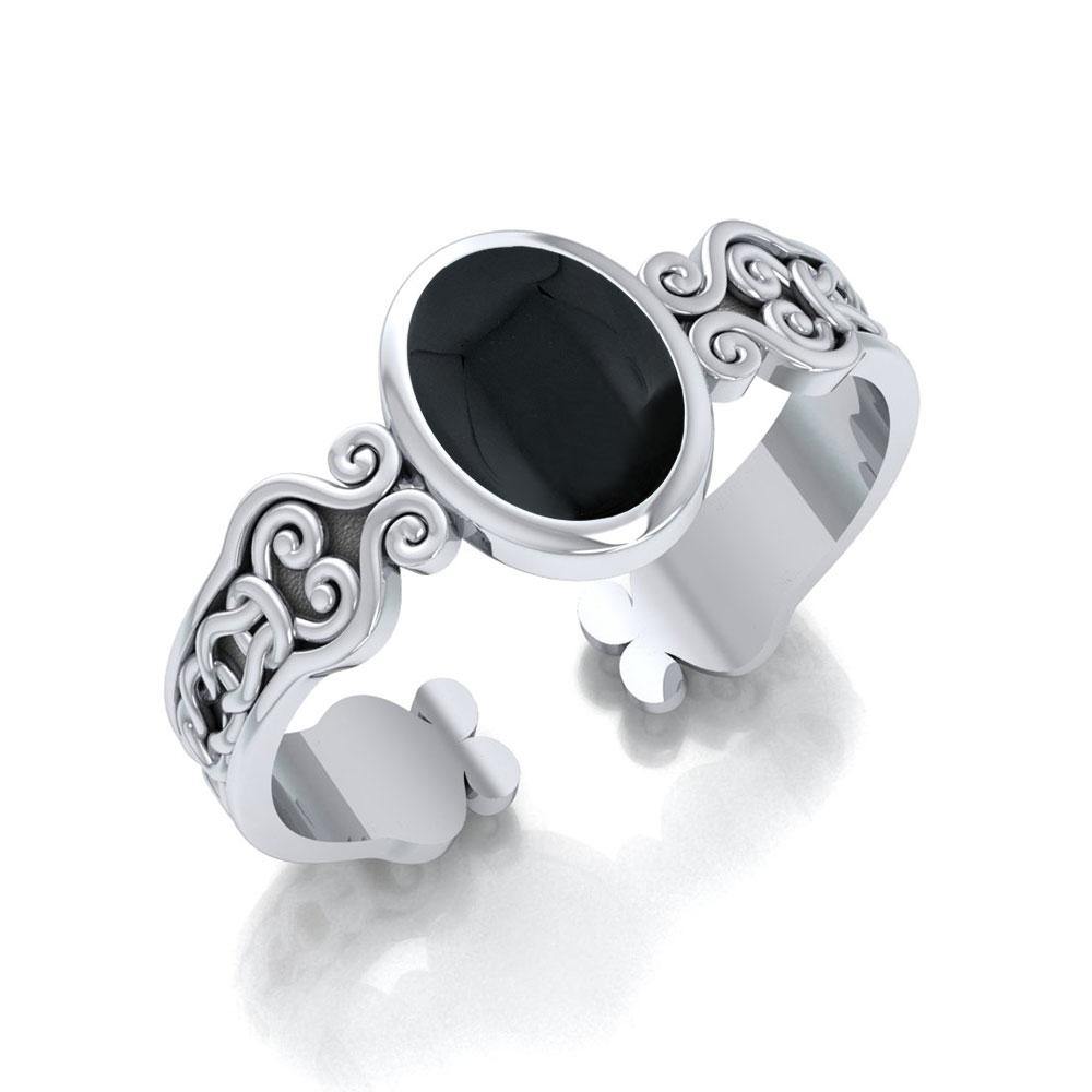 Celtic Knot Spiral Cuff Bracelet With Gemstone In Sterling Silver Jewelry TBG278