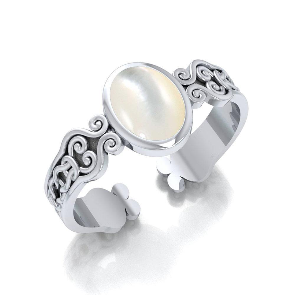 Celtic Knot Spiral Cuff Bracelet With Gemstone In Sterling Silver Jewelry TBG278