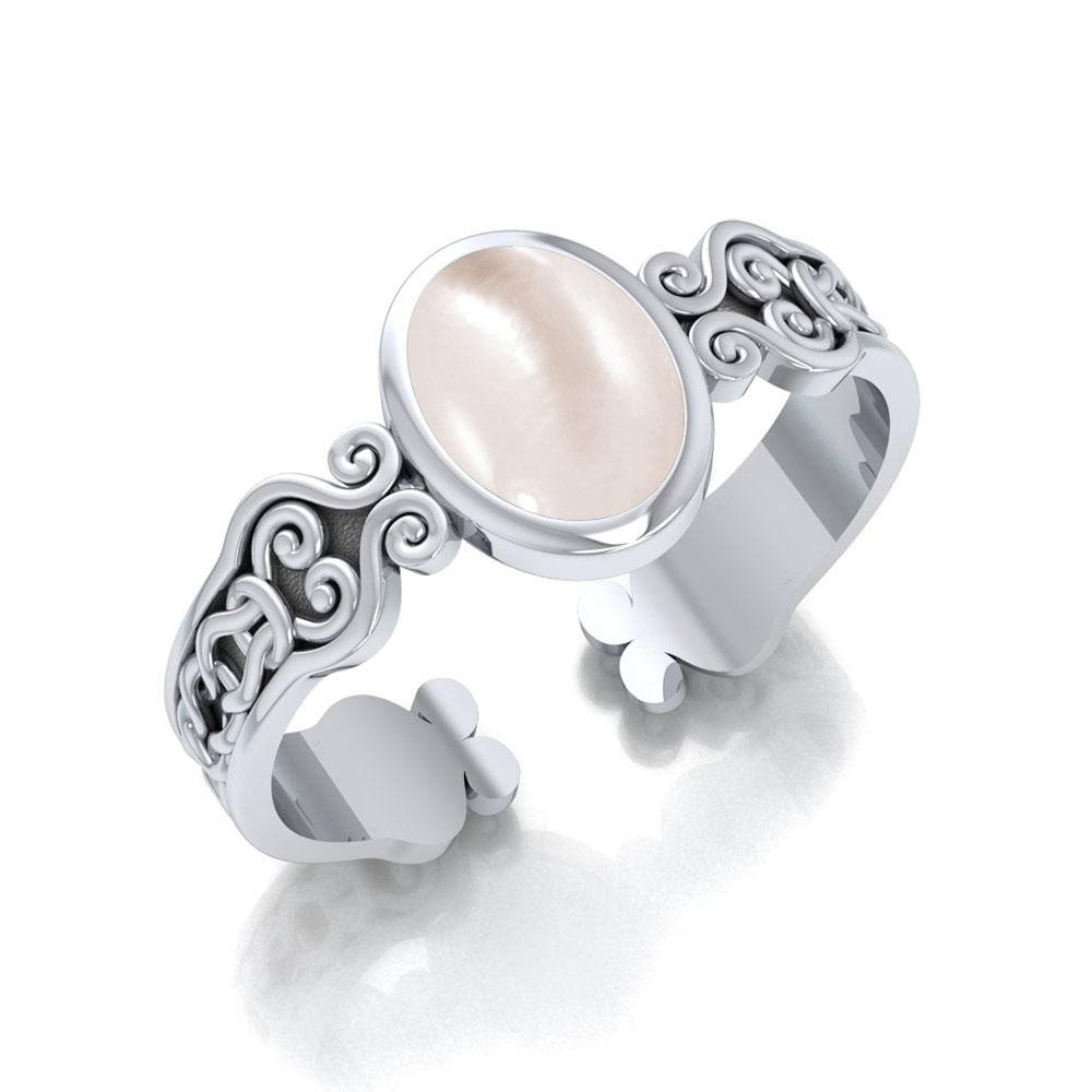 Celtic Knot Spiral Cuff Bracelet With Gemstone In Sterling Silver Jewelry TBG278