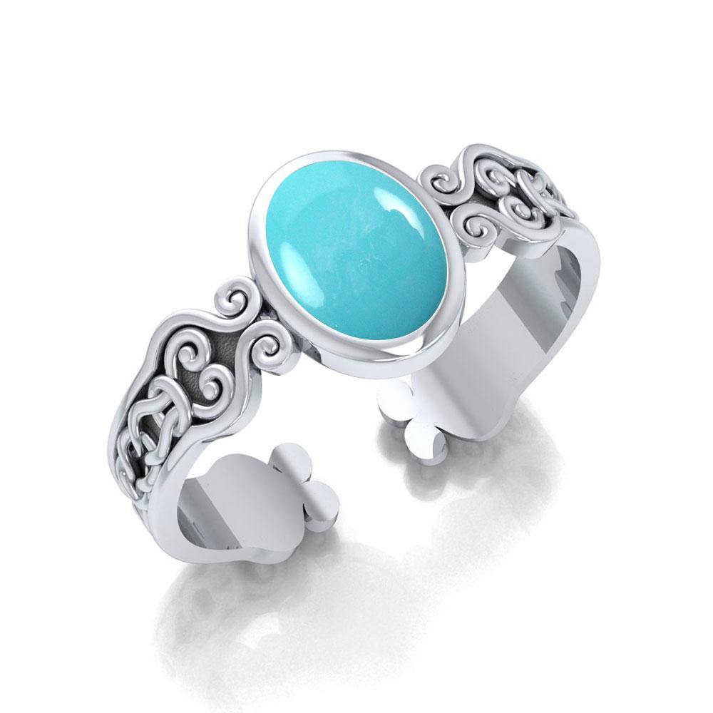 Celtic Knot Spiral Cuff Bracelet With Gemstone In Sterling Silver Jewelry TBG278