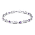 Celtic Knotwork Sterling Silver Bracelet with Gemstone TBG311