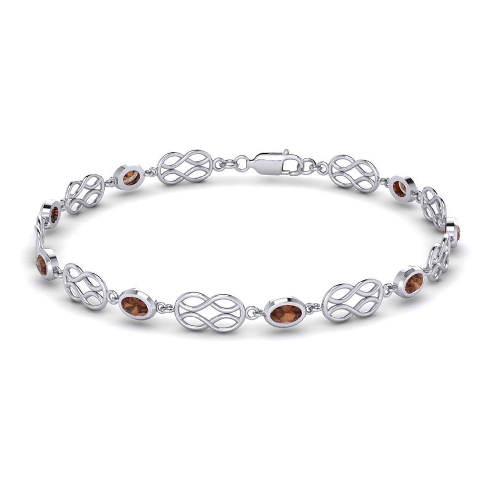 Celtic Knotwork Sterling Silver Bracelet with Gemstone TBG311