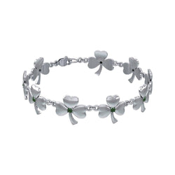 Celtic Shamrock Link Sterling Silver Bracelet TBG713 | Bracelet | Wiccan Center