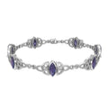 Sterling Silver Celtic Trinity Knot with Gemstone Link Bracelet TBG740