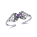 Blue Moon Celtic Triple Goddess Cuff Bracelet In Sterling Silver By Peter Stone TBG762