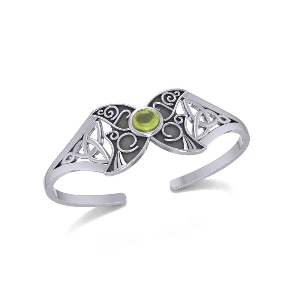 Blue Moon Celtic Triple Goddess Cuff Bracelet In Sterling Silver By Peter Stone TBG762
