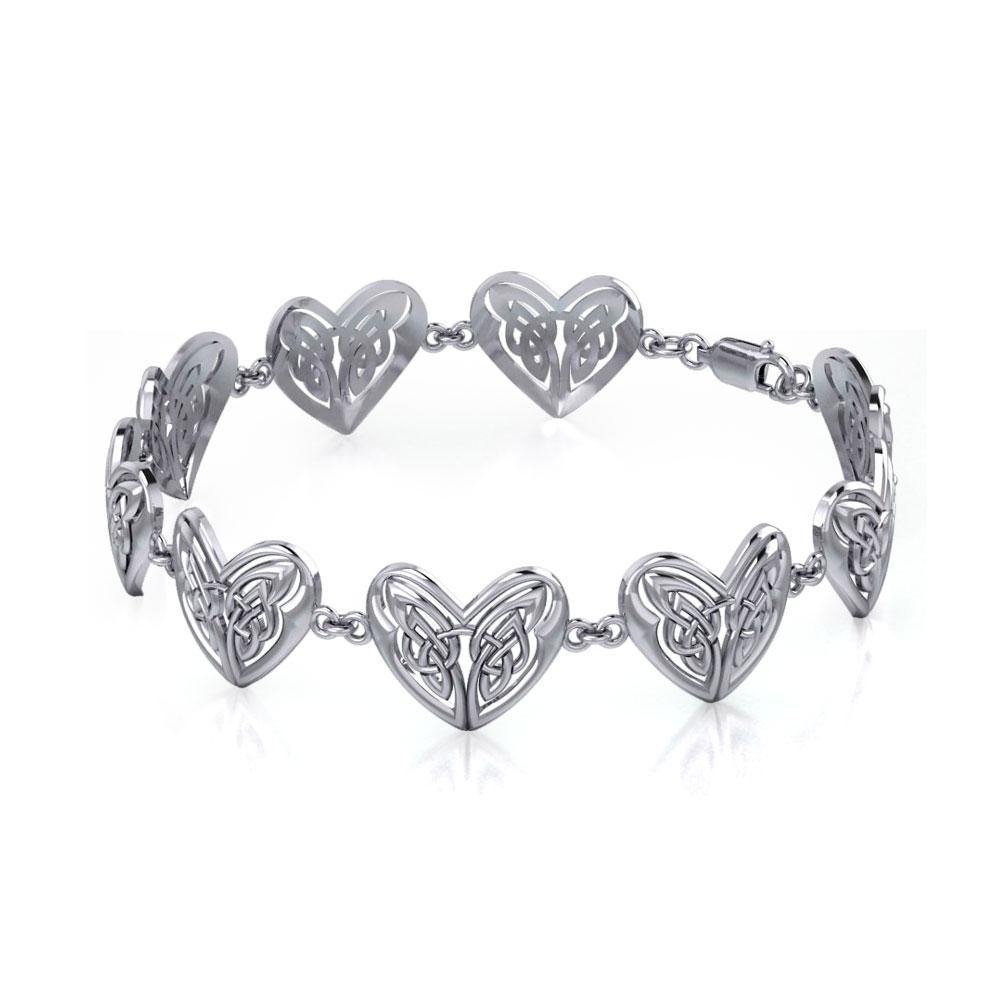 Eternal Celtic Hearts Sterling Silver Bracelet TBG774
