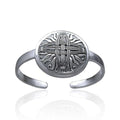 Celtic Saint Brigids Cross Cuff Bracelet Sterling Silver Handcrafted TBG796 Symbol Size 28 Millimeter