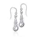 Celtic Knot With Crescent Moon Sterling Silver Earrings TE1125