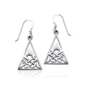Celtic Knotwork Triangle Sterling Silver Earrings TE118