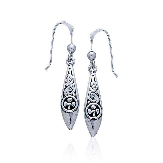 Celtic Knotwork Shamrock Sterling Silver Earrings TE2600