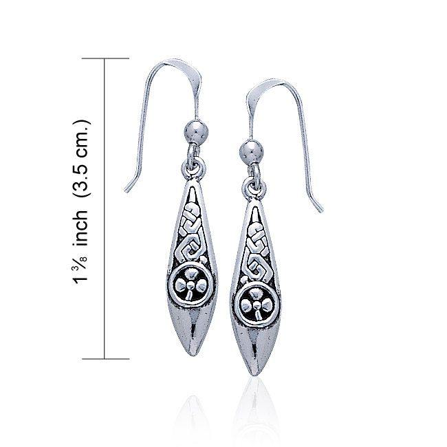 Celtic Knotwork Shamrock Sterling Silver Earrings TE2600