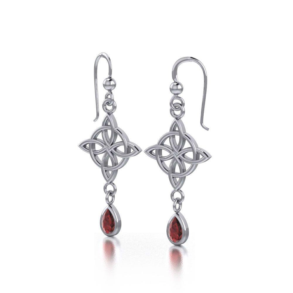 Celtic Quaternary Knot Sterling Silver Earrings TE2891