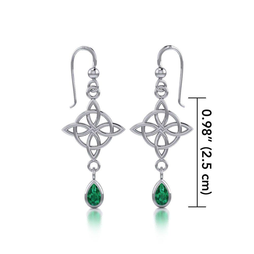 Celtic Quaternary Knot Sterling Silver Earrings TE2891