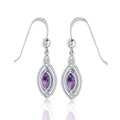 Celtic Knotwork Sterling Silver Earrings with Gemstone TE872