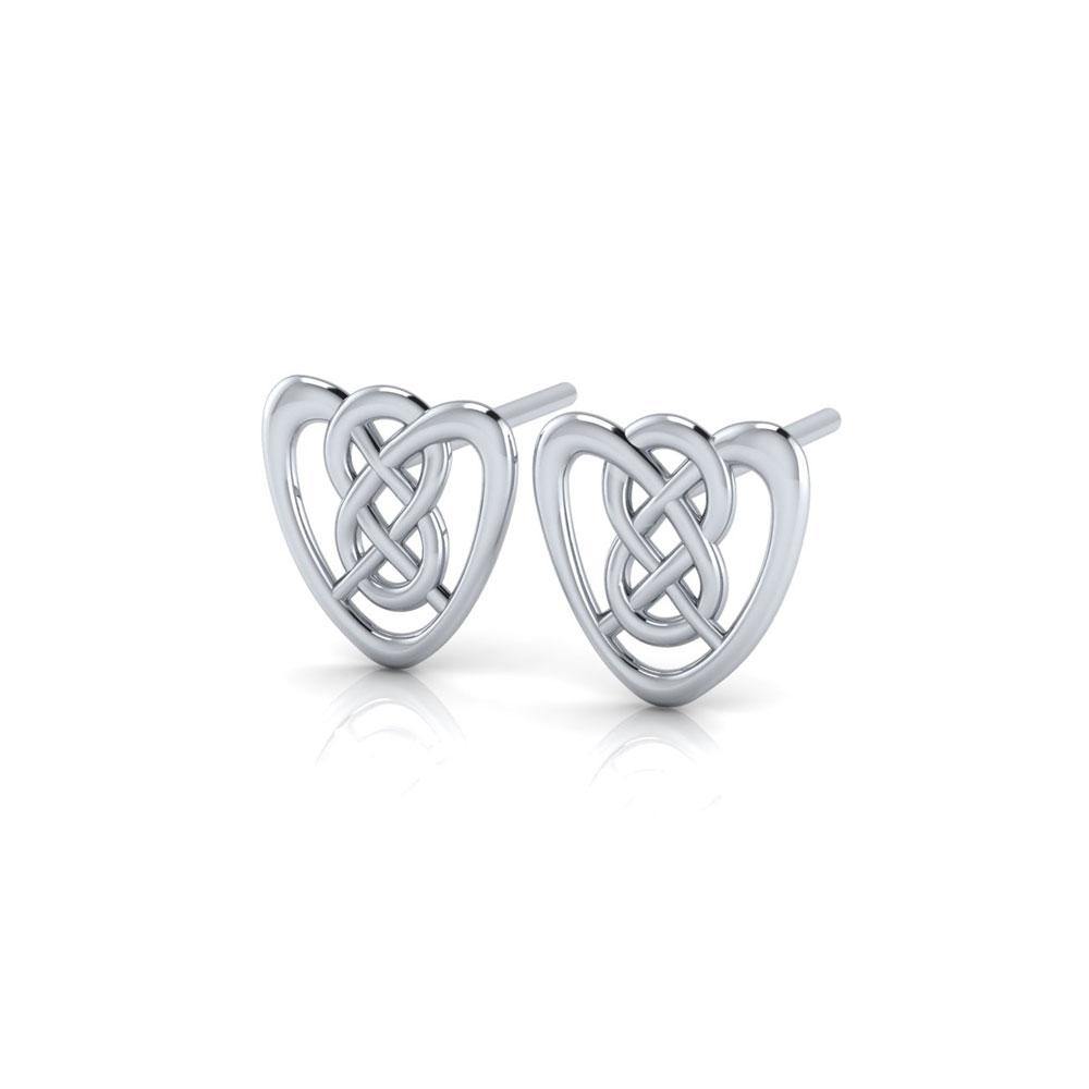 Celtic Heart Sterling Silver Post Earrings TER1655