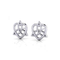 Celtic Trinity Knot Heart Post Earrings TER1657