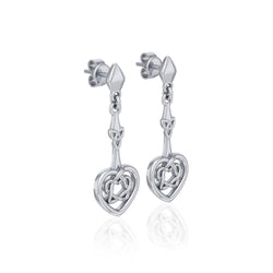Celtic Heart Silver Post Earrings TER1676 | Earrings | Wiccan Center
