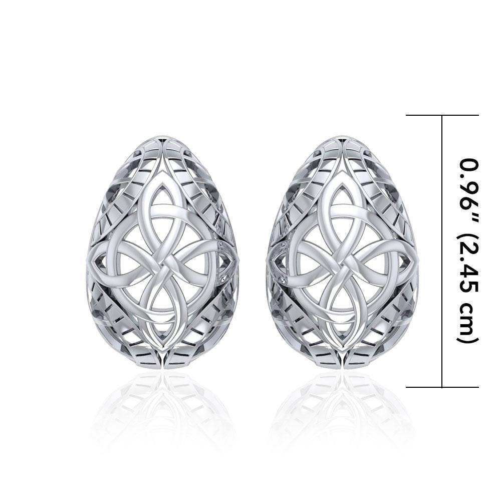 Celtic Four Point Knot Silver Post Earrings TER1681