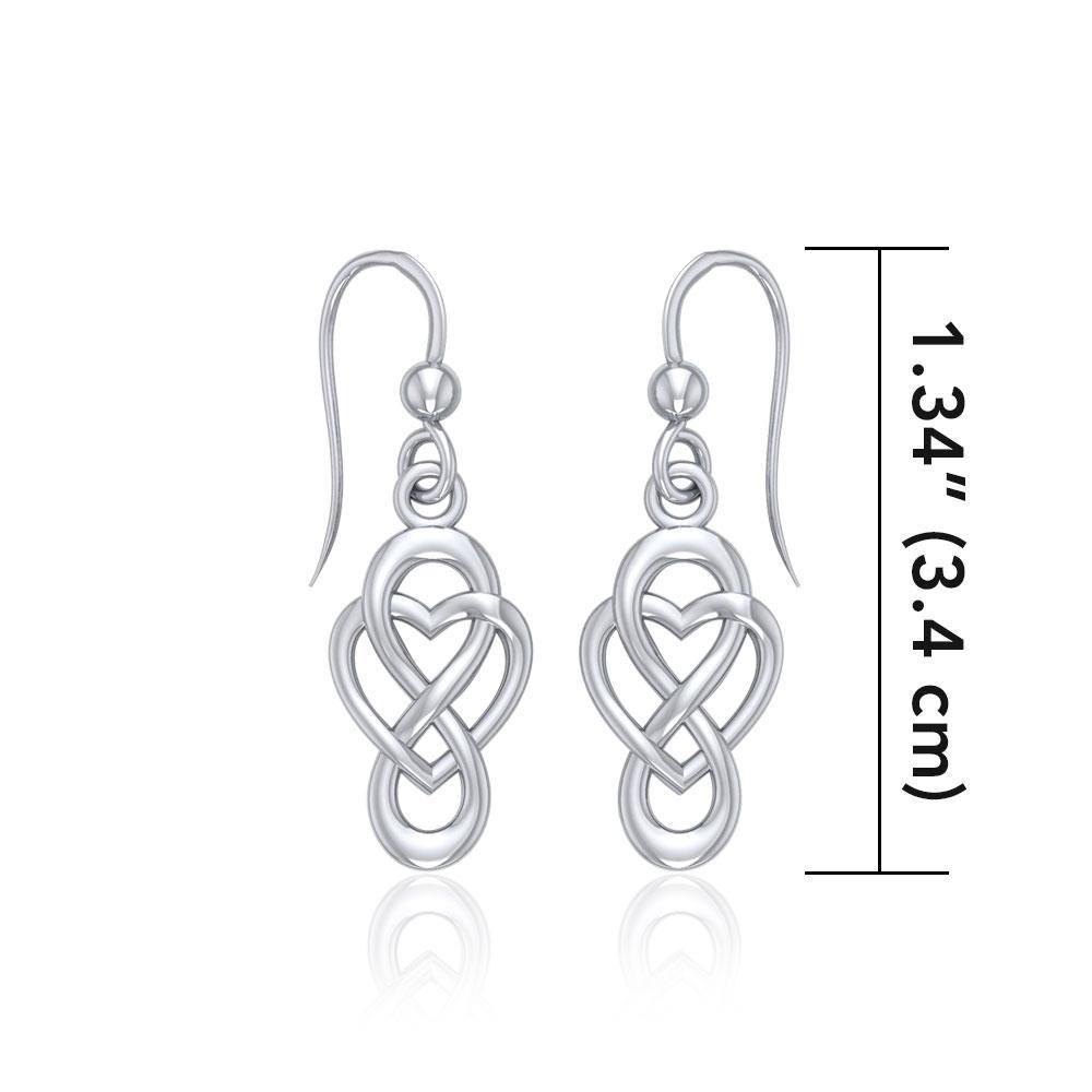 Celtic Infinity with Heart Sterling Silver Earrings TER1686