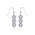 Celtic Knotwork Heart Sterling Silver Earrings with Gemstone TER1689