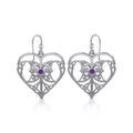 Celtic Triple Goddess Love Peace Sterling Silver Earrings with Gemstone TER1702