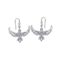Phoenix with Fleur De Lis Sterling Silver Earrings TER1703