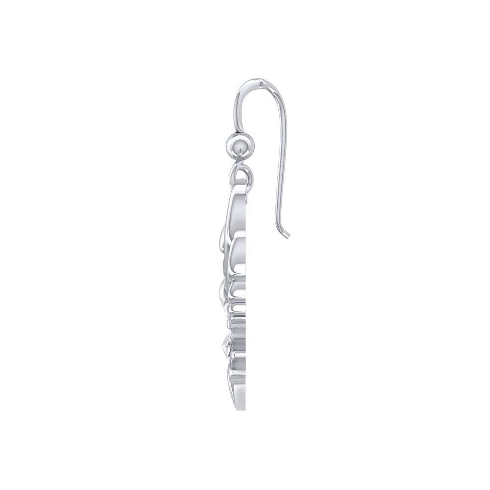 Phoenix with Fleur De Lis Sterling Silver Earrings TER1703