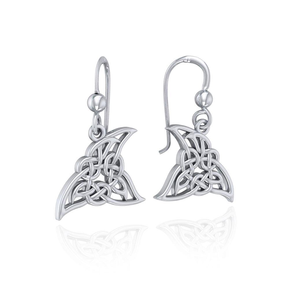 Celtic Shark Fin Sterling Silver Earrings TER1722