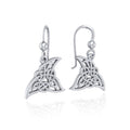 Celtic Shark Fin Sterling Silver Earrings TER1722
