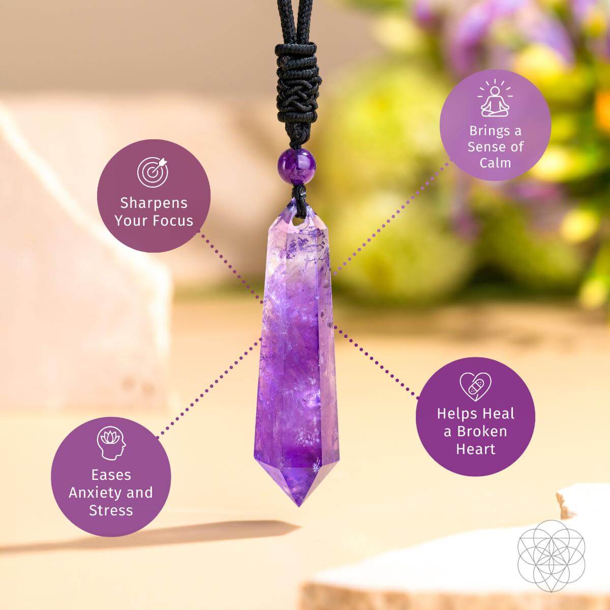 The Amethyst Talisman of Daily Stress Relief | Pendant Necklaces | Wiccan Center