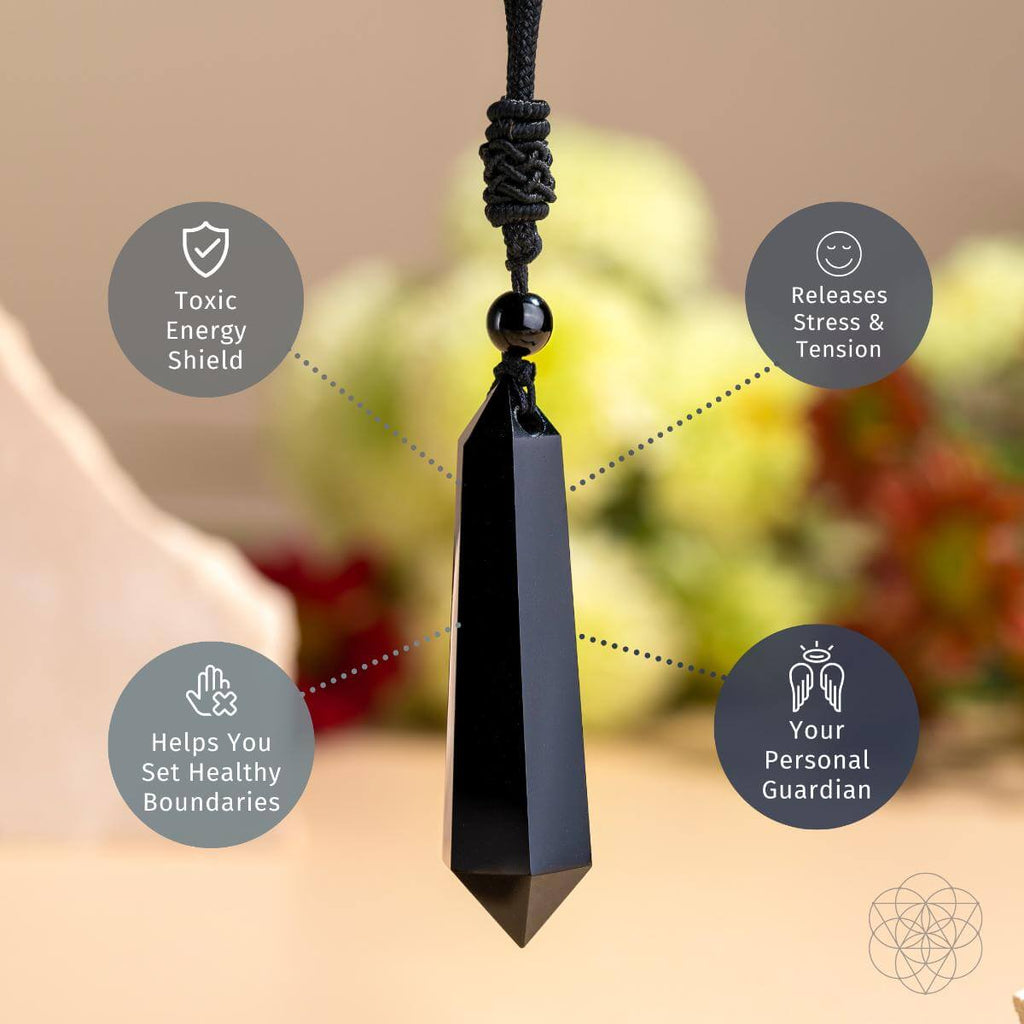 The Black Obsidian Talisman of Protection | Pendant Necklaces | Wiccan Center