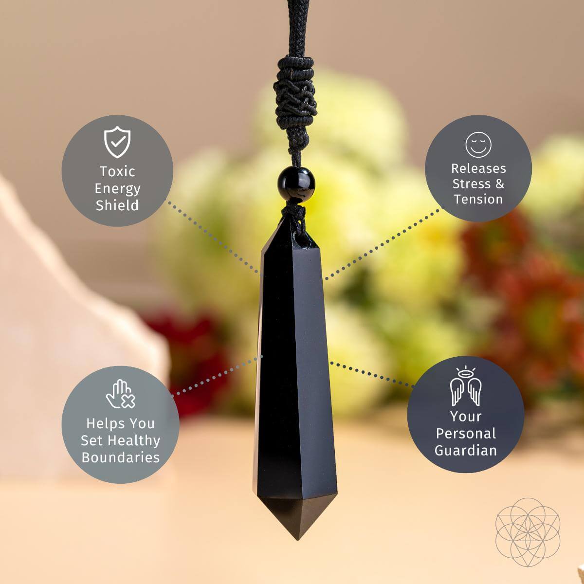 The Black Obsidian Talisman of Protection | Pendant Necklaces | Wiccan Center