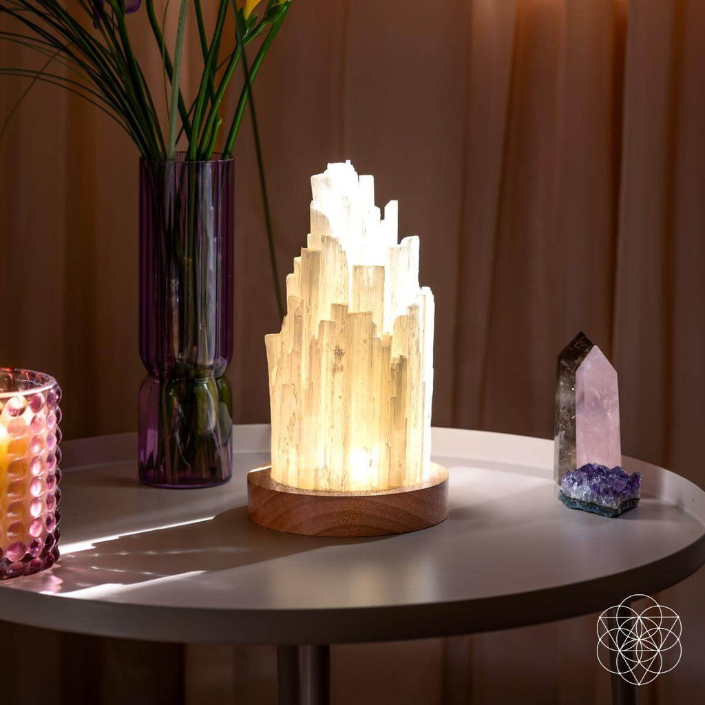 The Cleanse-All Selenite Lamp - 2 Pounds of Healing Power | Night Light | Wiccan Center