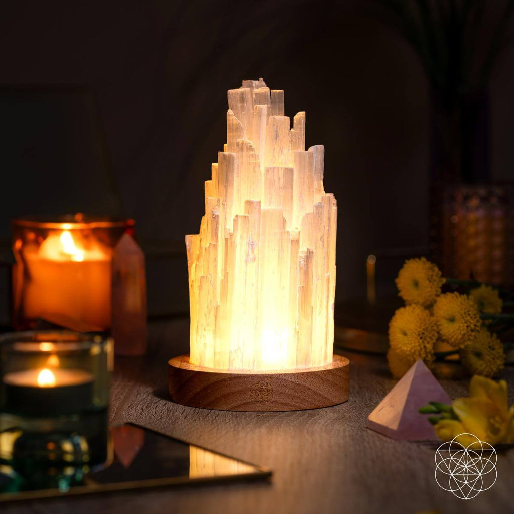 The Cleanse-All Selenite Lamp - 2 Pounds of Healing Power | Night Light | Wiccan Center