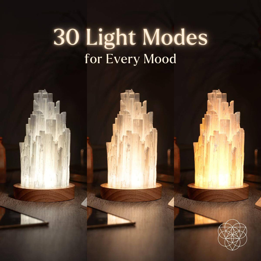 The Cleanse-All Selenite Lamp - 2 Pounds of Healing Power | Night Light | Wiccan Center