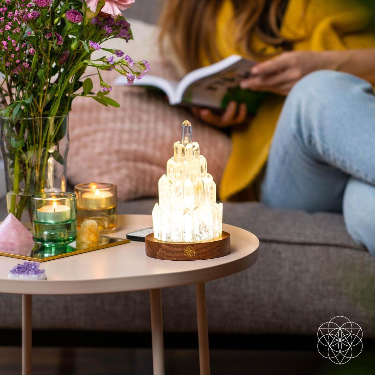 The Clear Quartz Manifestation Tower Lamp | Night Light | Wiccan Center
