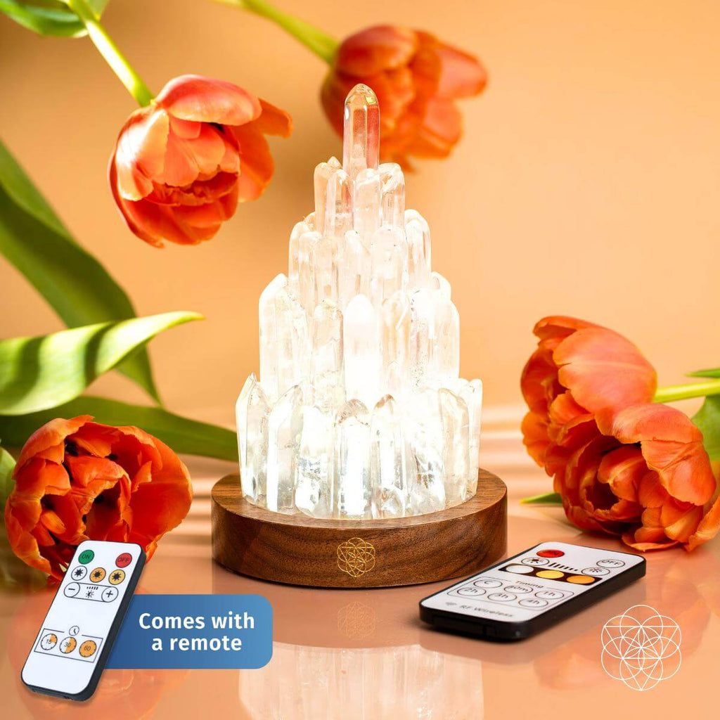 The Clear Quartz Manifestation Tower Lamp | Night Light | Wiccan Center