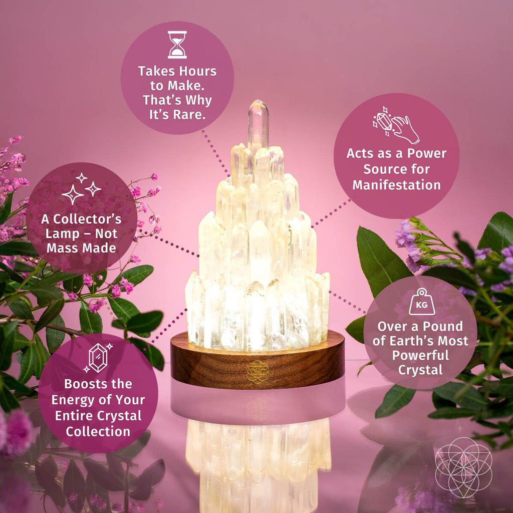 The Clear Quartz Manifestation Tower Lamp | Night Light | Wiccan Center