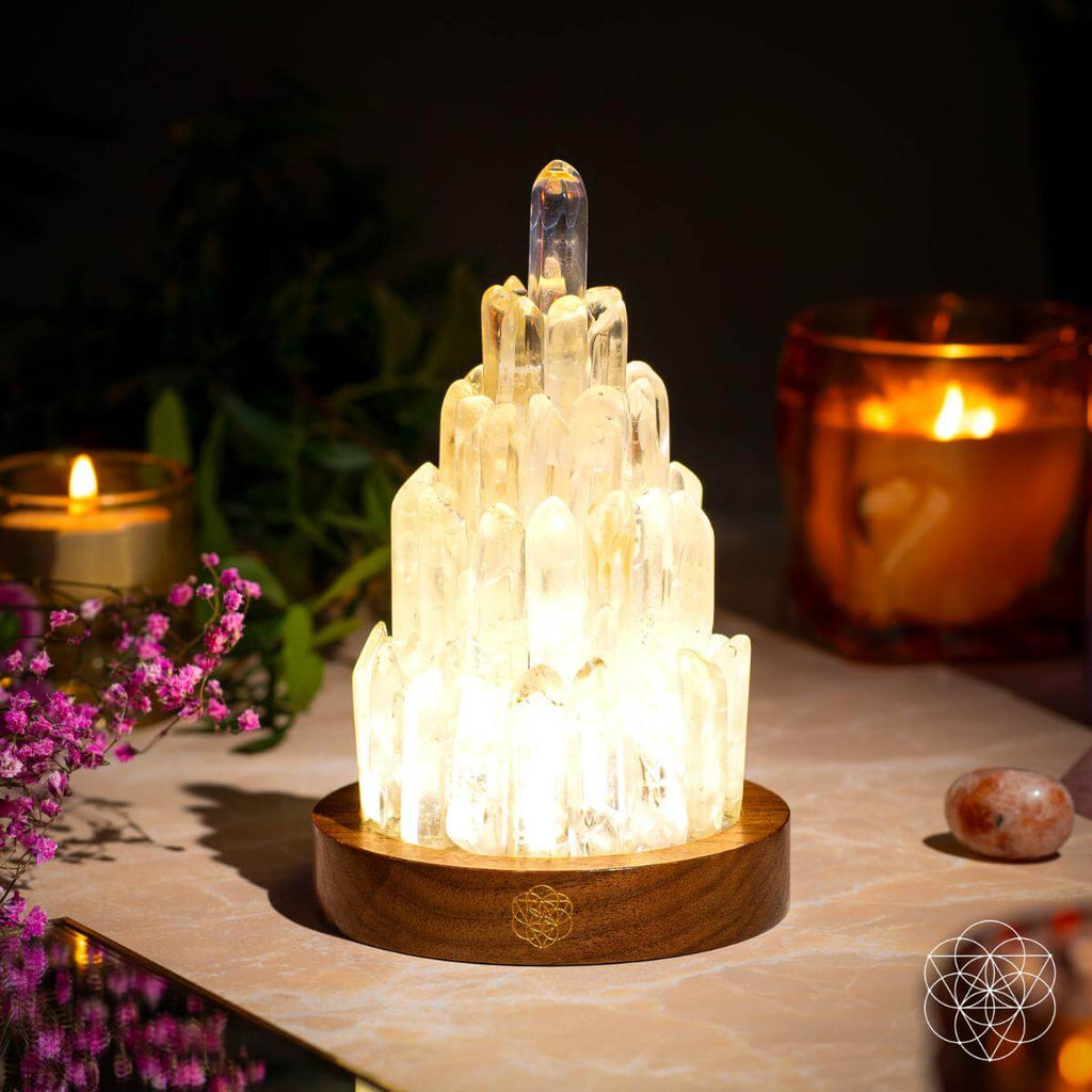 The Clear Quartz Manifestation Tower Lamp | Night Light | Wiccan Center